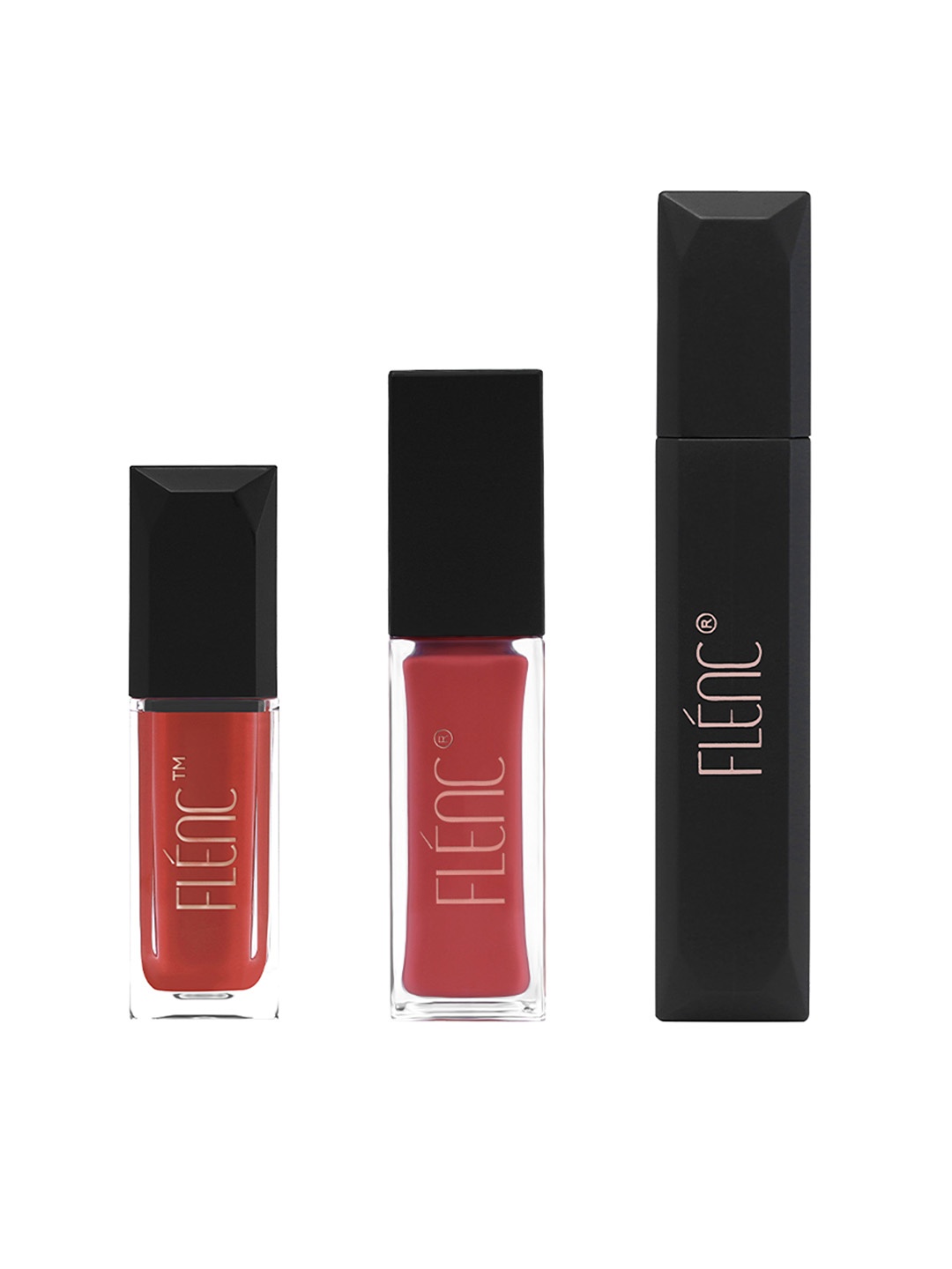 

FLENC Cryla Velvet, Ritzy Glossy Liquid Lipstick & Fringe Mascara Combo, Black