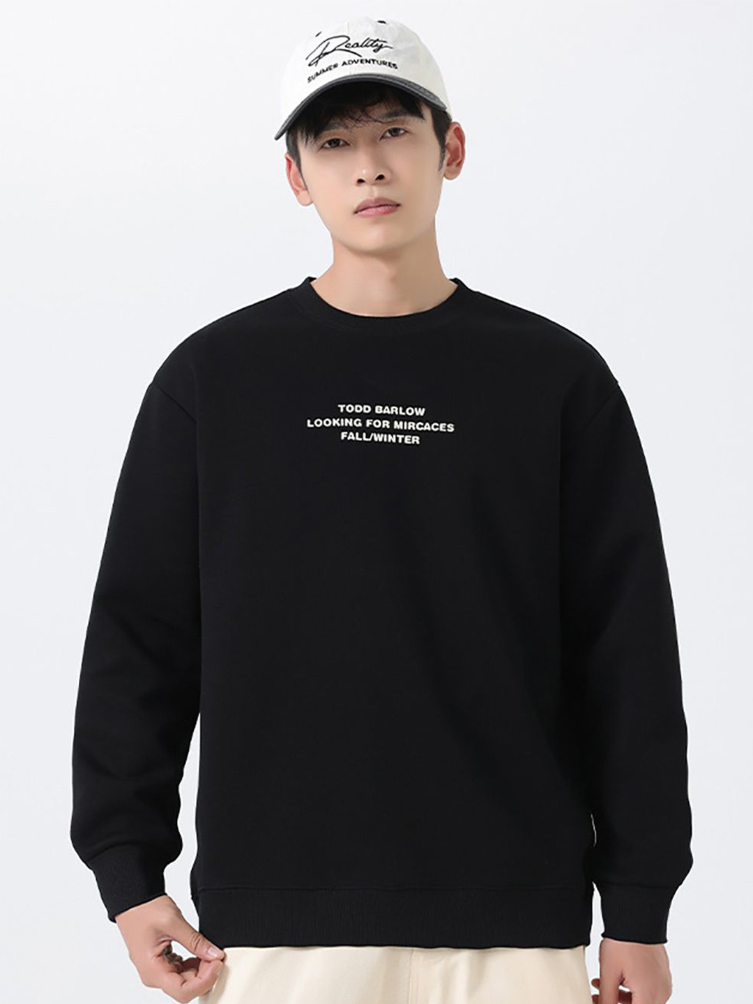 

StyleCast x Revolte Men Typography Printed Pullover Sweatshirt, Black