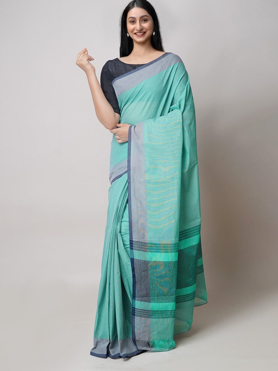 

Unnati Silks Pure Cotton Mangalagiri Saree, Green