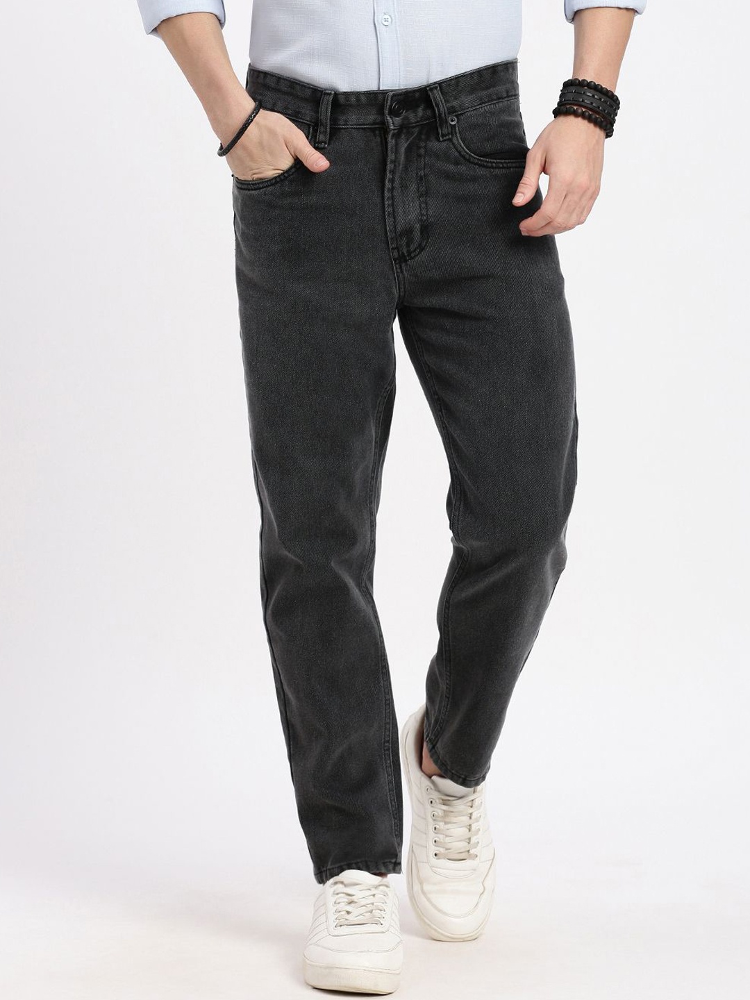 

SHOWOFF Men Comfort Light Fade Mid-Rise Acid Wash Jeans, Grey