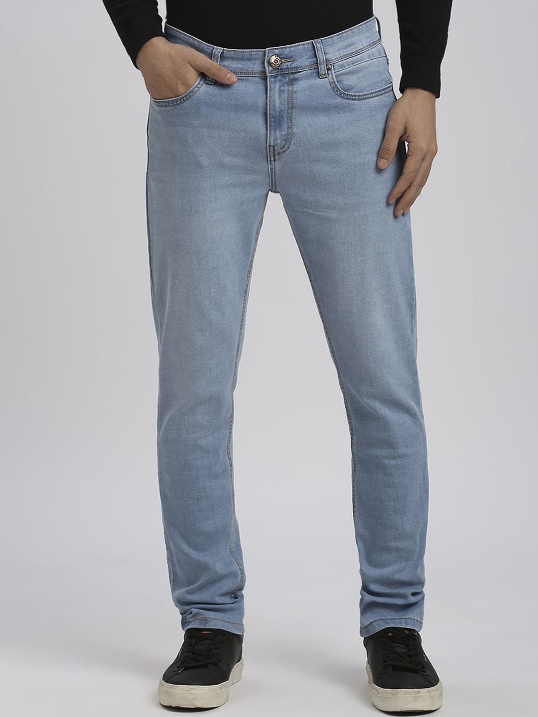 

ROCKING SWAMY Men Smart Slim Fit Chinos Trousers, Blue