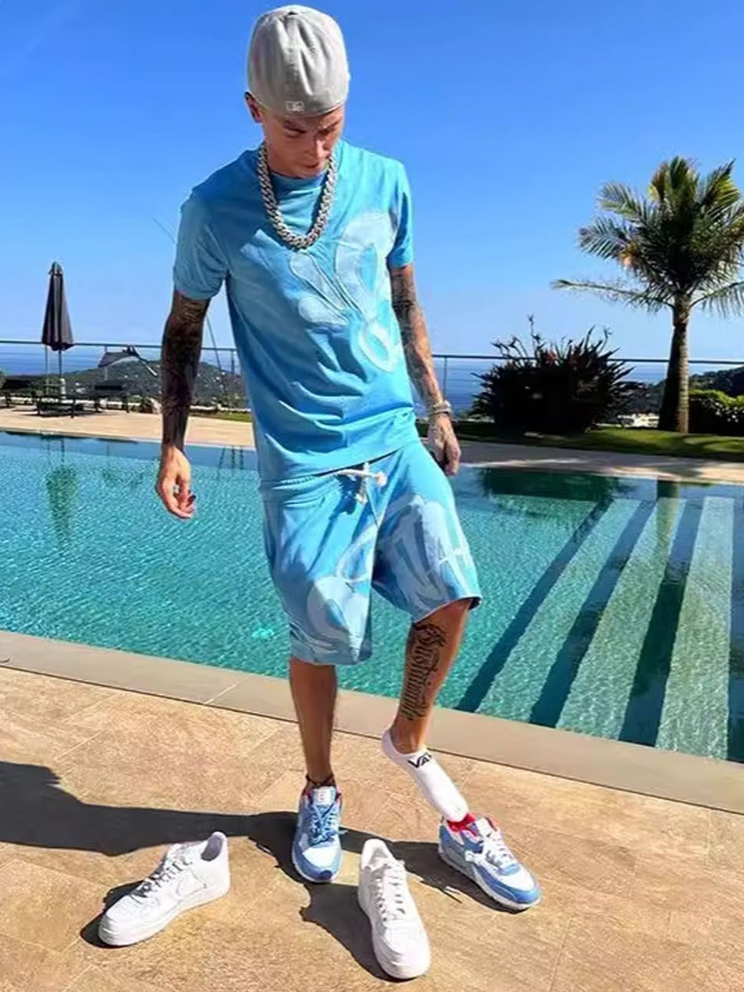 

StyleCast Printed T-Shirt With Shorts, Blue