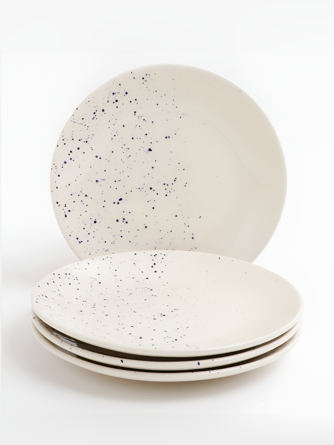 

MIAH Decor White & Blue 4 Pieces Printed Ceramic Dishwasher and Microwave Safe Plates