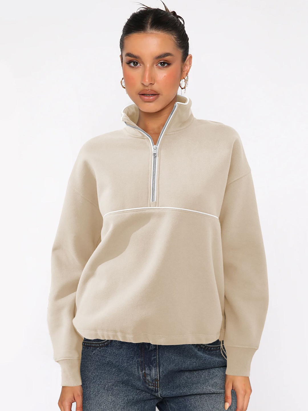 

StyleCast x Revolte Women Sweatshirt, Beige