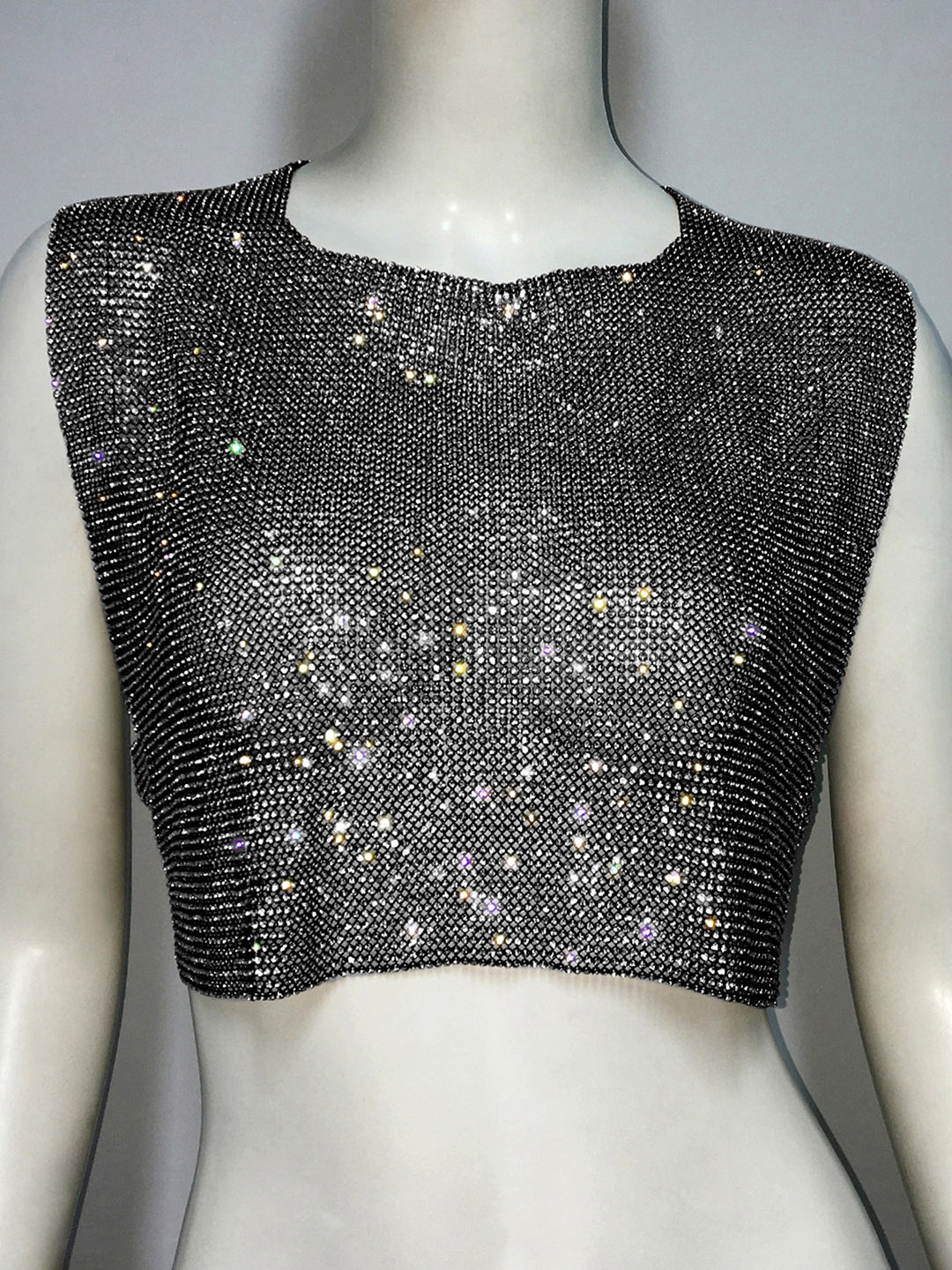 

LULU & SKY Embellished Round Neck Top, Black