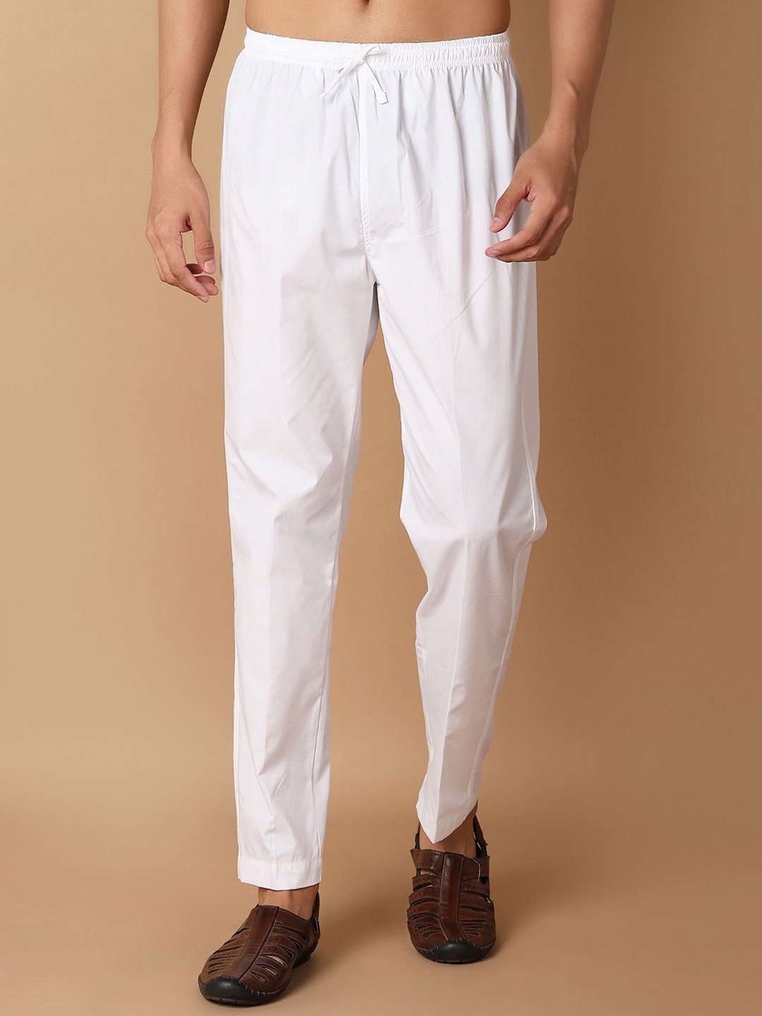 

V-Mart Men Mid-Rise Drawstring Pyjamas, White