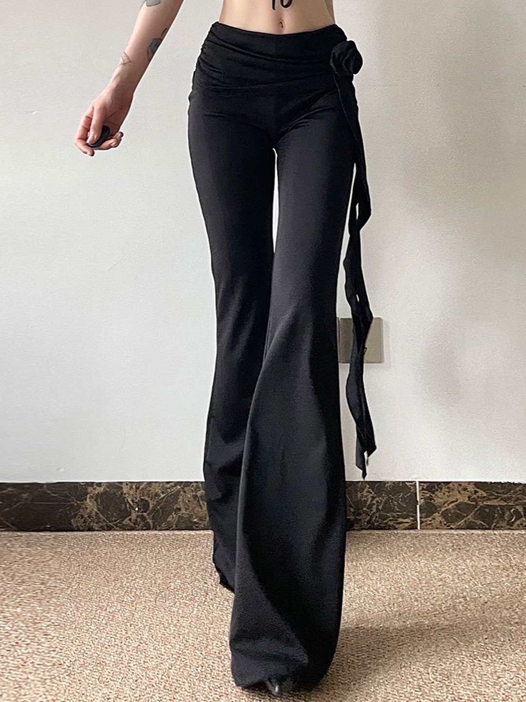 

StyleCast Women High-Rise Bootcut Trousers, Black
