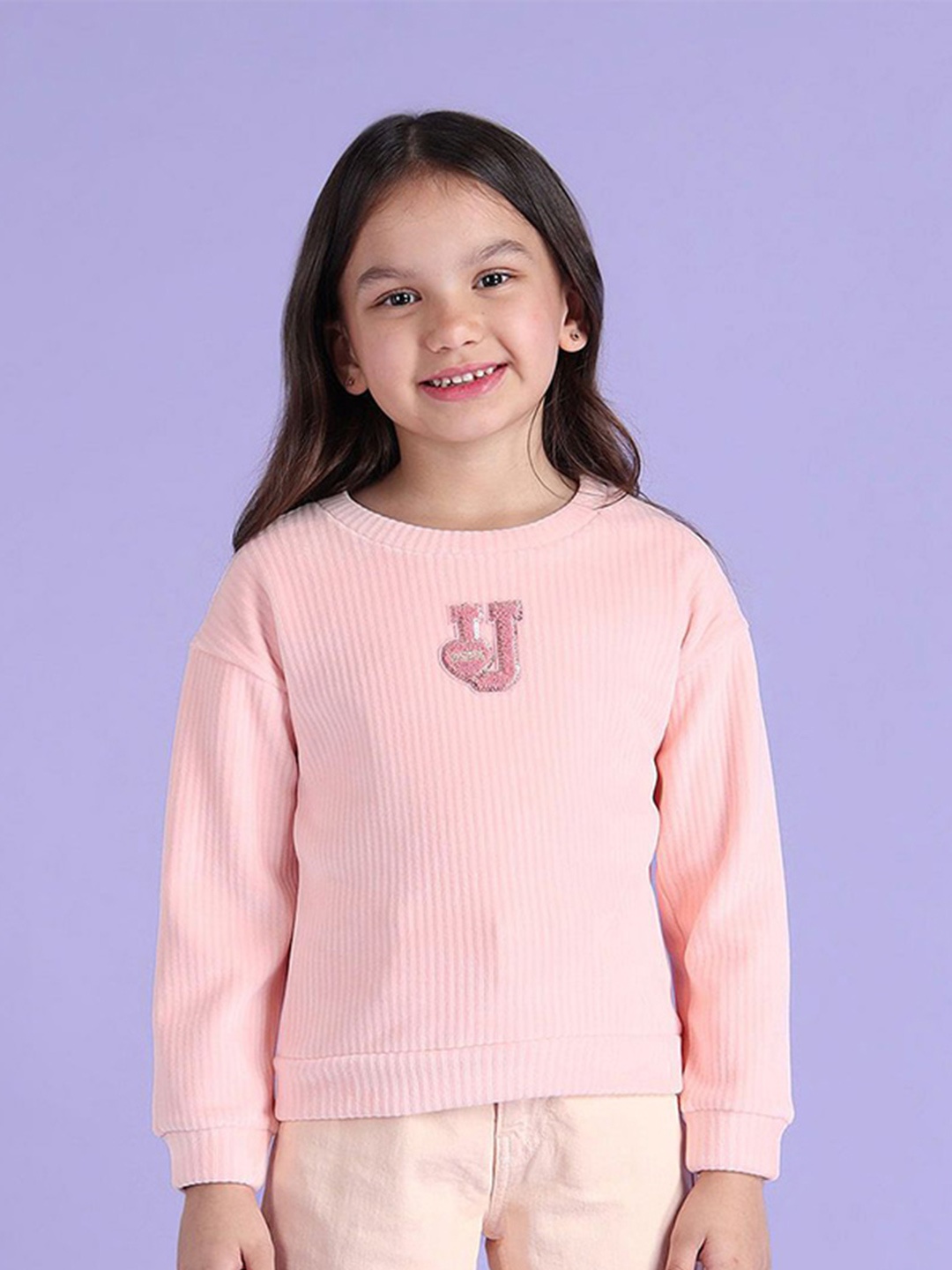 

U.S. Polo Assn. Kids Girls Brand Logo Printed Sweatshirt, Pink