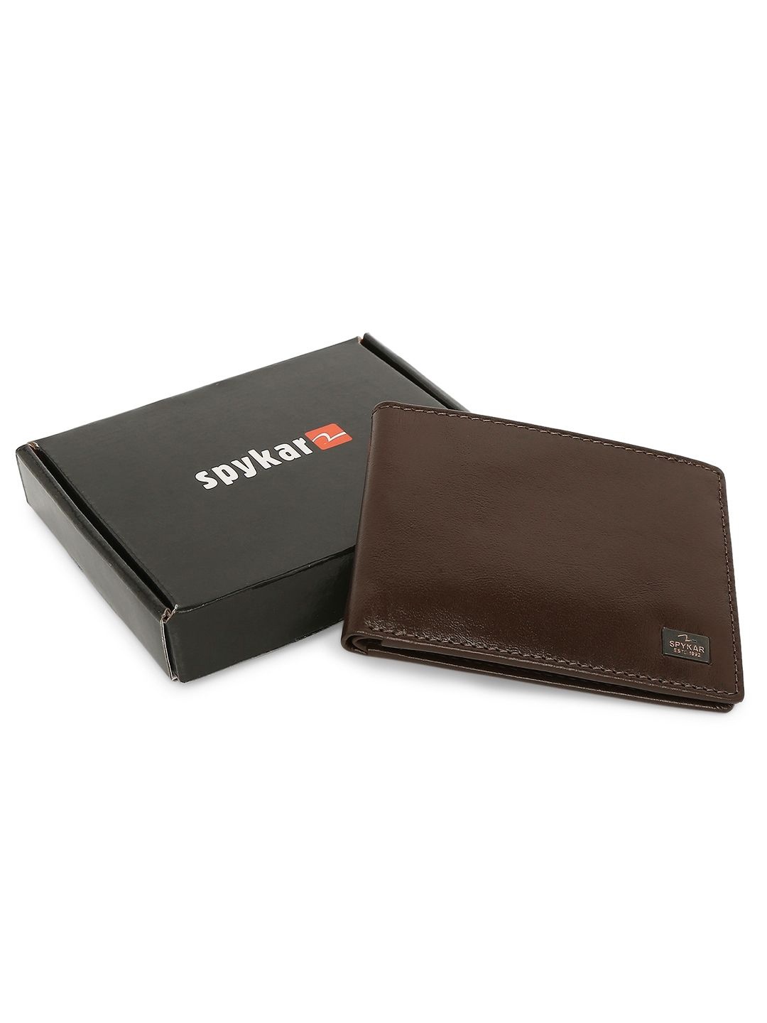 

SPYKAR Men Solid PU Two Fold Wallet, Brown