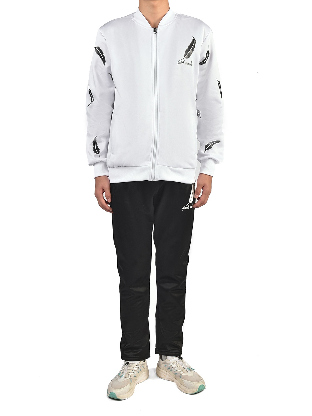 

StyleCast x Revolte Graphic Printed Round Neck Jacket with Trouser, White