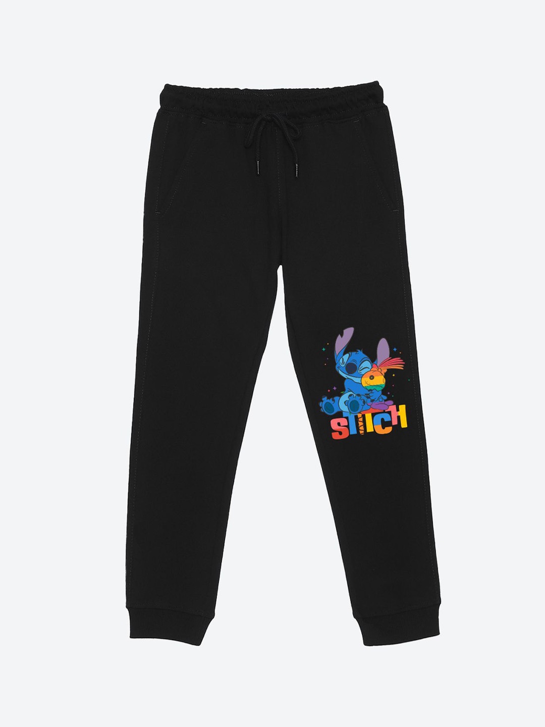 

YK Disney Boys Lilo & Stitch Graphic Printed Jogger, Black