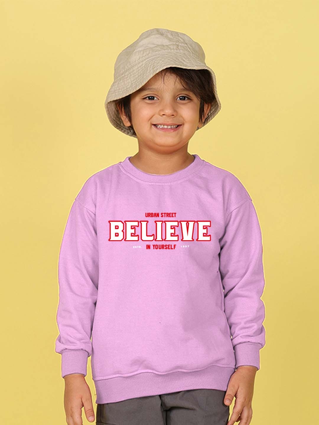 

NUSYL Boys Printed Oversized Sweatshirt, Purple
