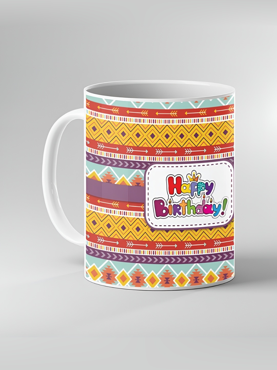 

Keviv White & Yellow Text or Slogans Printed Ceramic Glossy Mug 325 ml