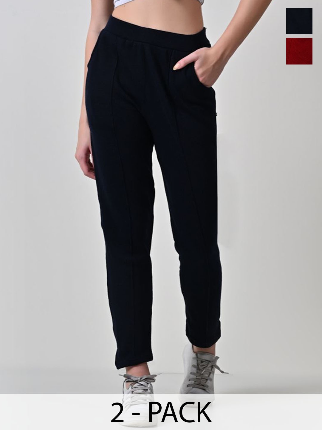 

BAESD Women Relaxed High-Rise Trousers, Black