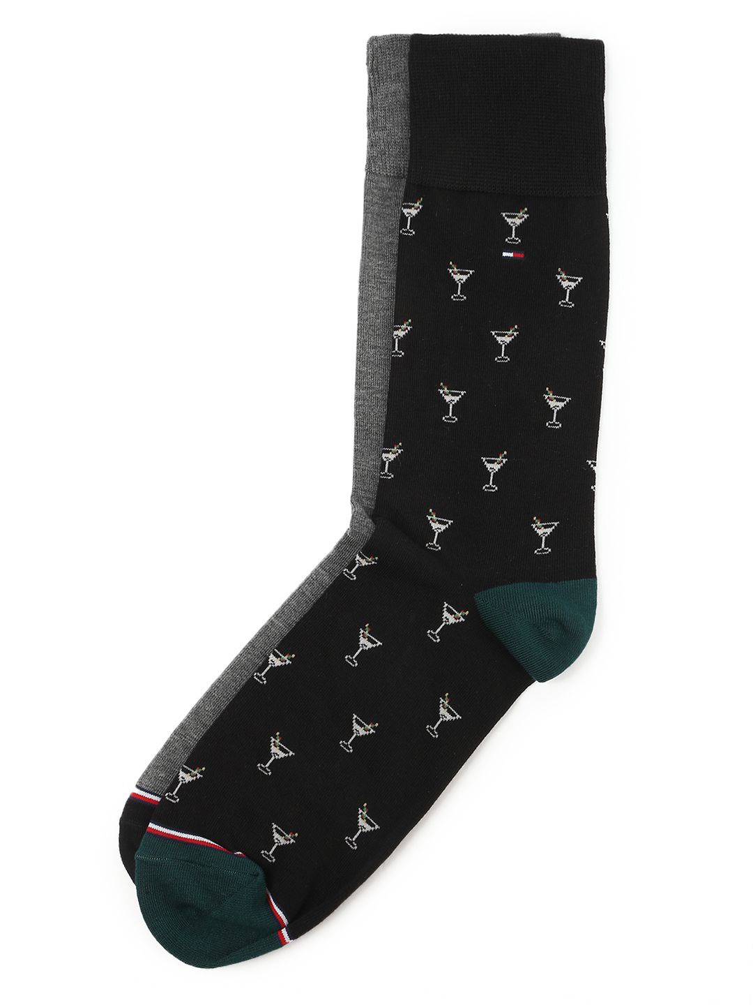 

Tommy Hilfiger Men Pack Of 2 Above Ankle-Length Patterned Trouser Socks, Black
