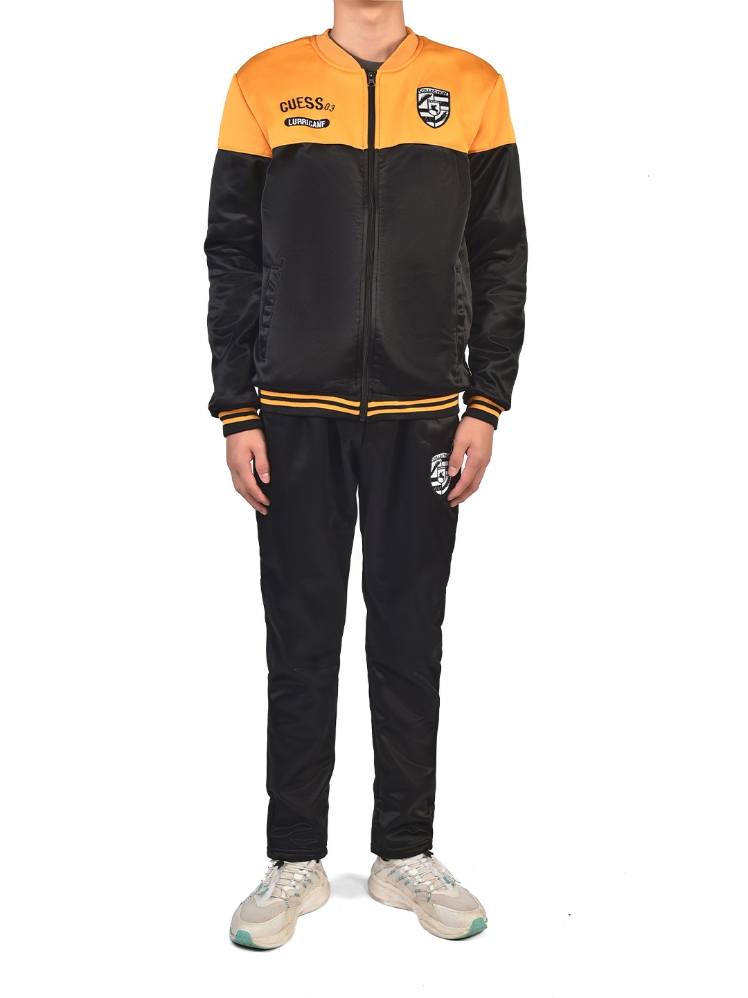 

StyleCast x Revolte Colourblocked Round Neck Jacket with Trouser Tracksuits, Yellow