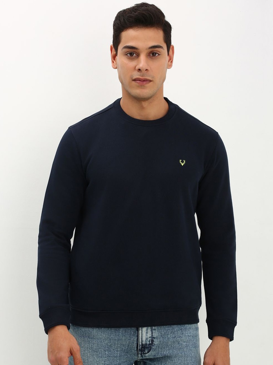 

Allen Solly Men Round Neck Pure Cotton Sweatshirt, Navy blue