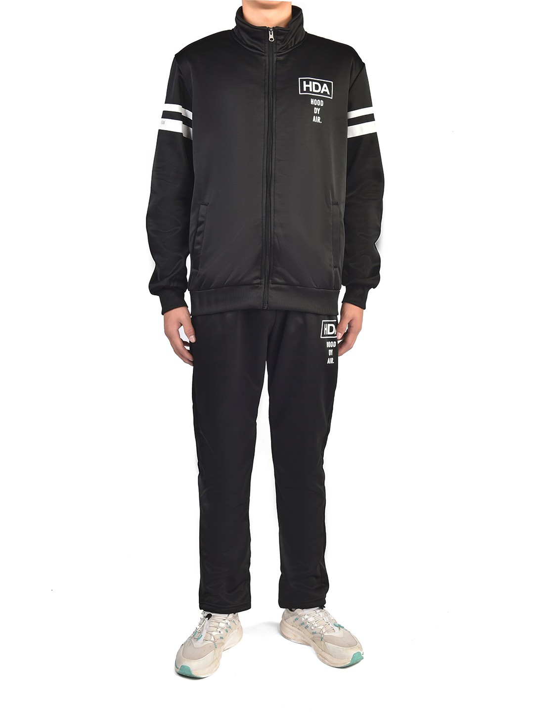 

StyleCast x Revolte Mock Collar Jacket With Trouser Tracksuit, Black
