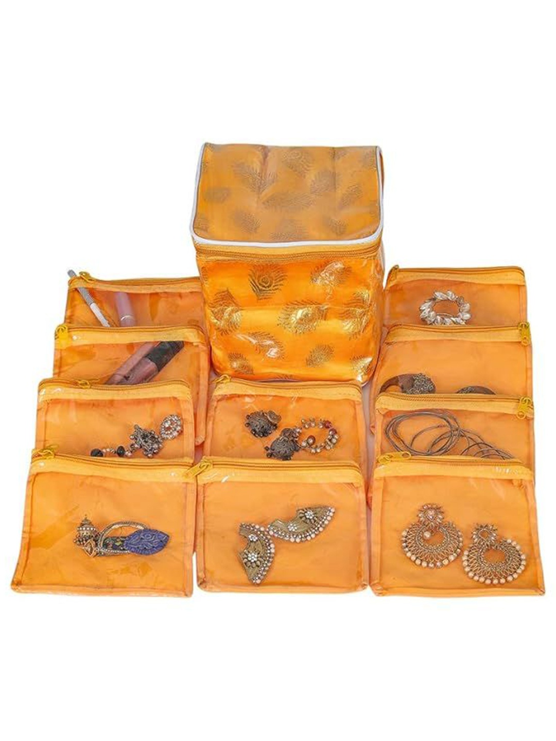 

prettykrafts Yellow Printed Reusable Multi-Utility Organisers