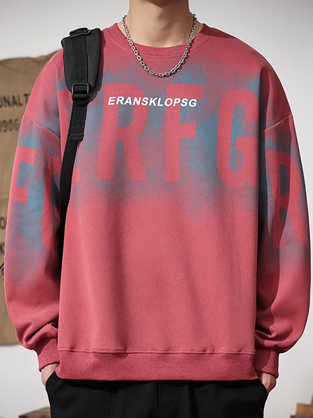 

StyleCast x Revolte Men Cotton Graphic Printed Sweatshirt, Maroon