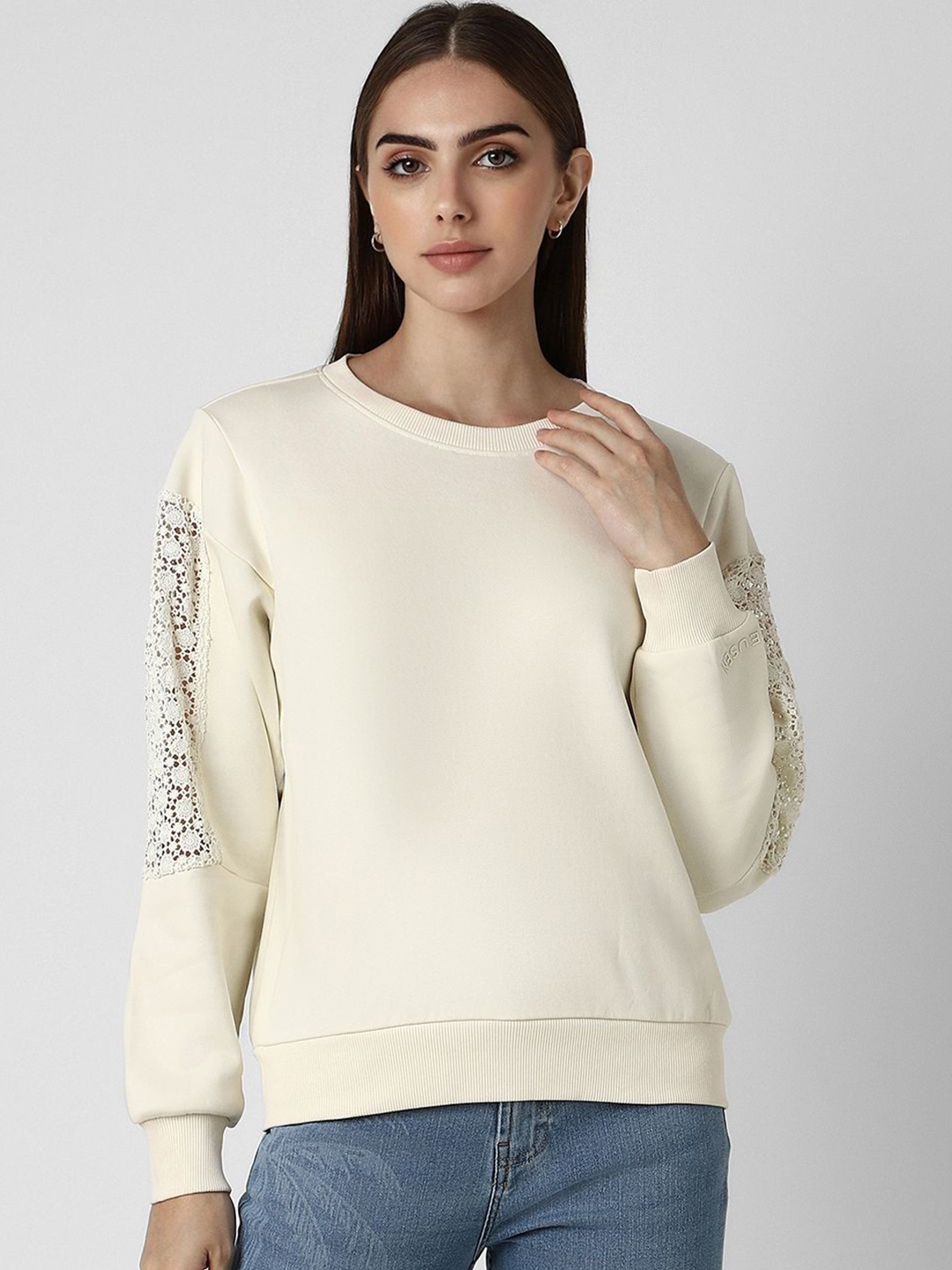 

Van Heusen Woman Women Printed Sweatshirt, Cream