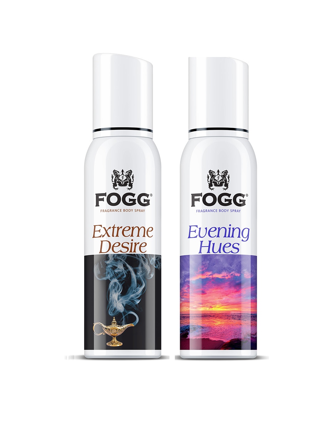 

Fogg Unisex Set Of 2 Evening Hues + Extreme Desire Fragrance Body Sprays - 150ml Each, White