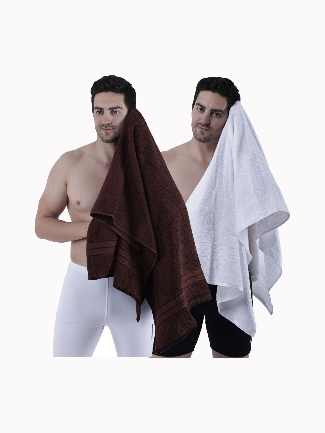 

Dollar White & Brown 2 Pieces Cotton 400 GSM Bath Towels
