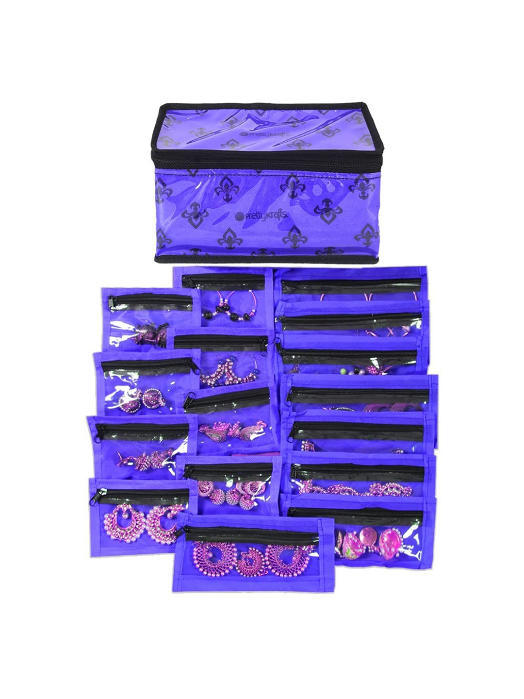 

prettykrafts Blue Printed Reusable Multi-Utility Organisers