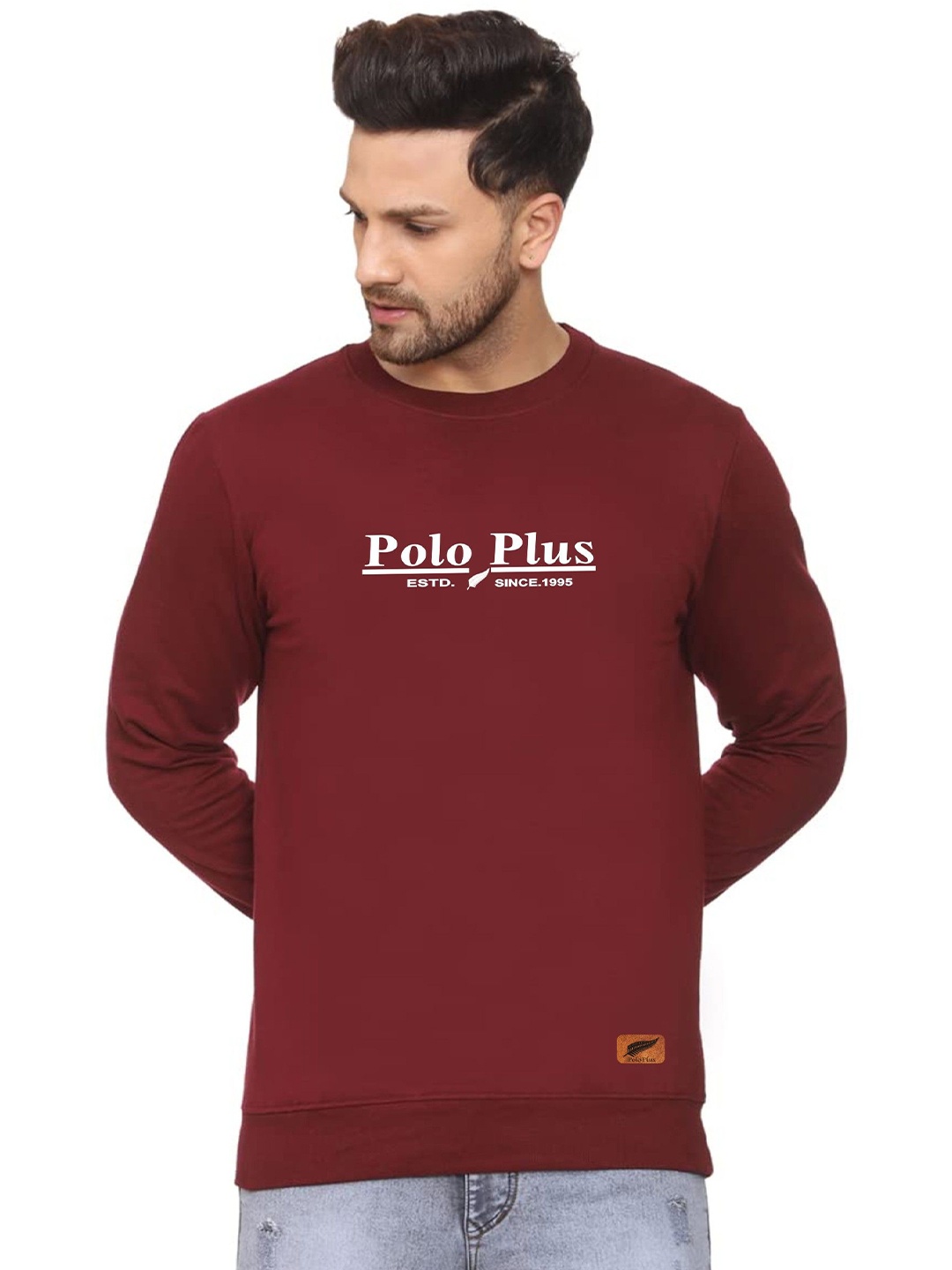 

Polo Plus Men Printed Sweatshirt, Maroon