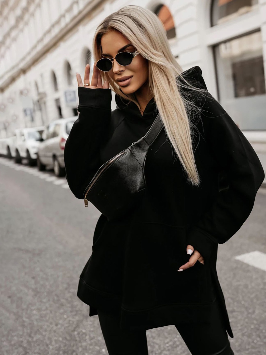 

StyleCast x Revolte Women Long Sleeves Hooded Sweatshirt, Black
