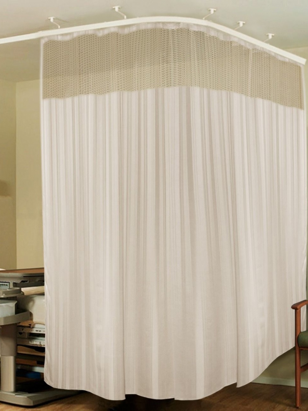 

Lushomes Cream-Coloured Rustfree Metal Hospital Window Curtains