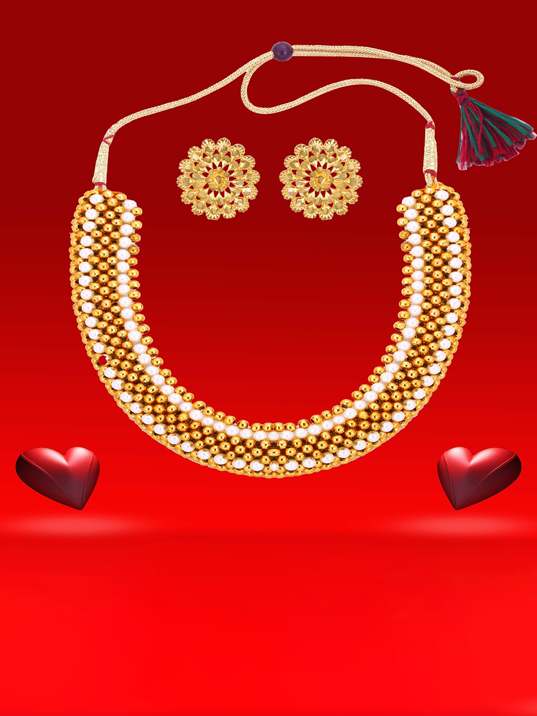

Heer Collection Gold Plated Choker Set