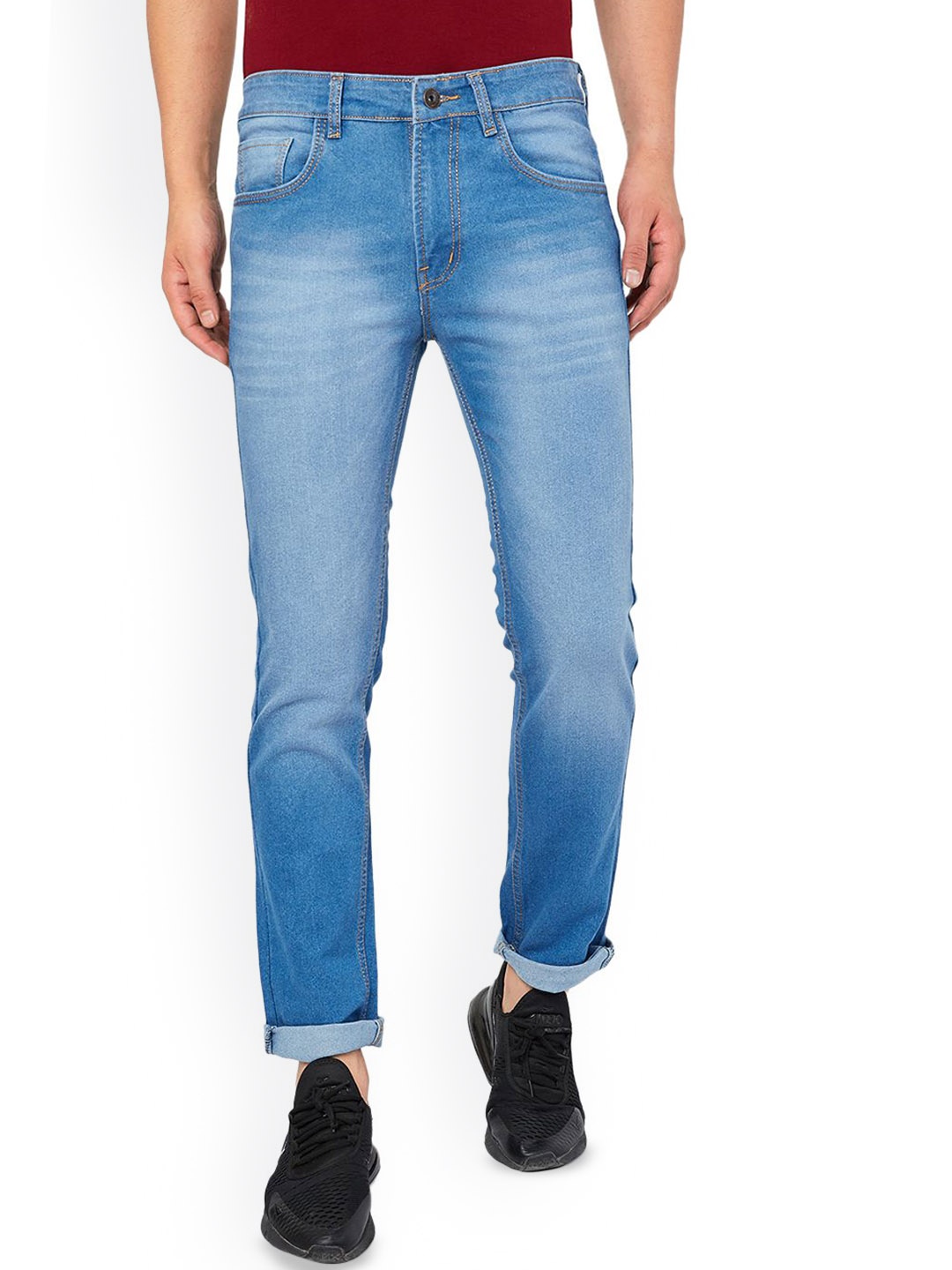 

Ben Martin Men Comfort Slim Fit Light Fade Stretchable Mid-Rise Cotton Jeans, Blue