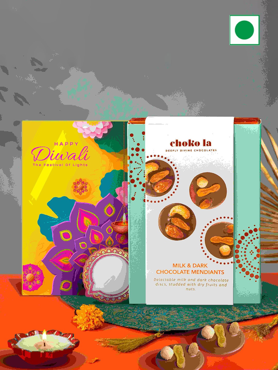 

choko la Mendiants Diwali Chocolate hamper 100gm, White