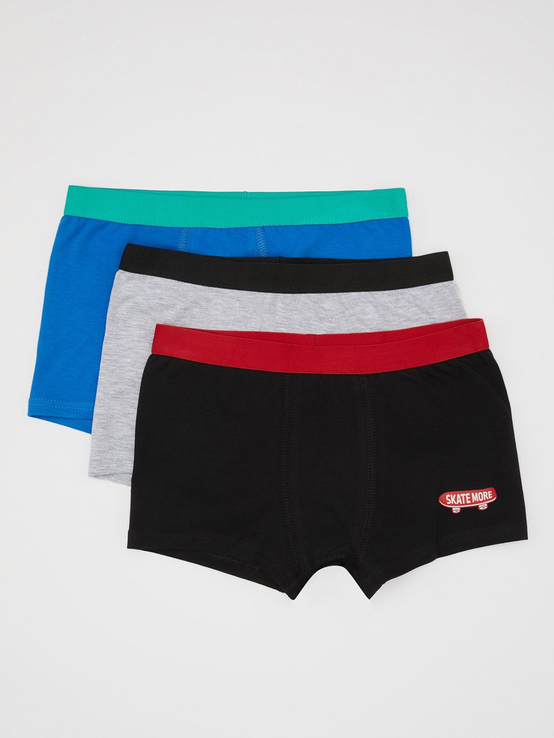 

DeFacto Boys Pack Of 3 Solid Trunks 233849182-BK81, Blue