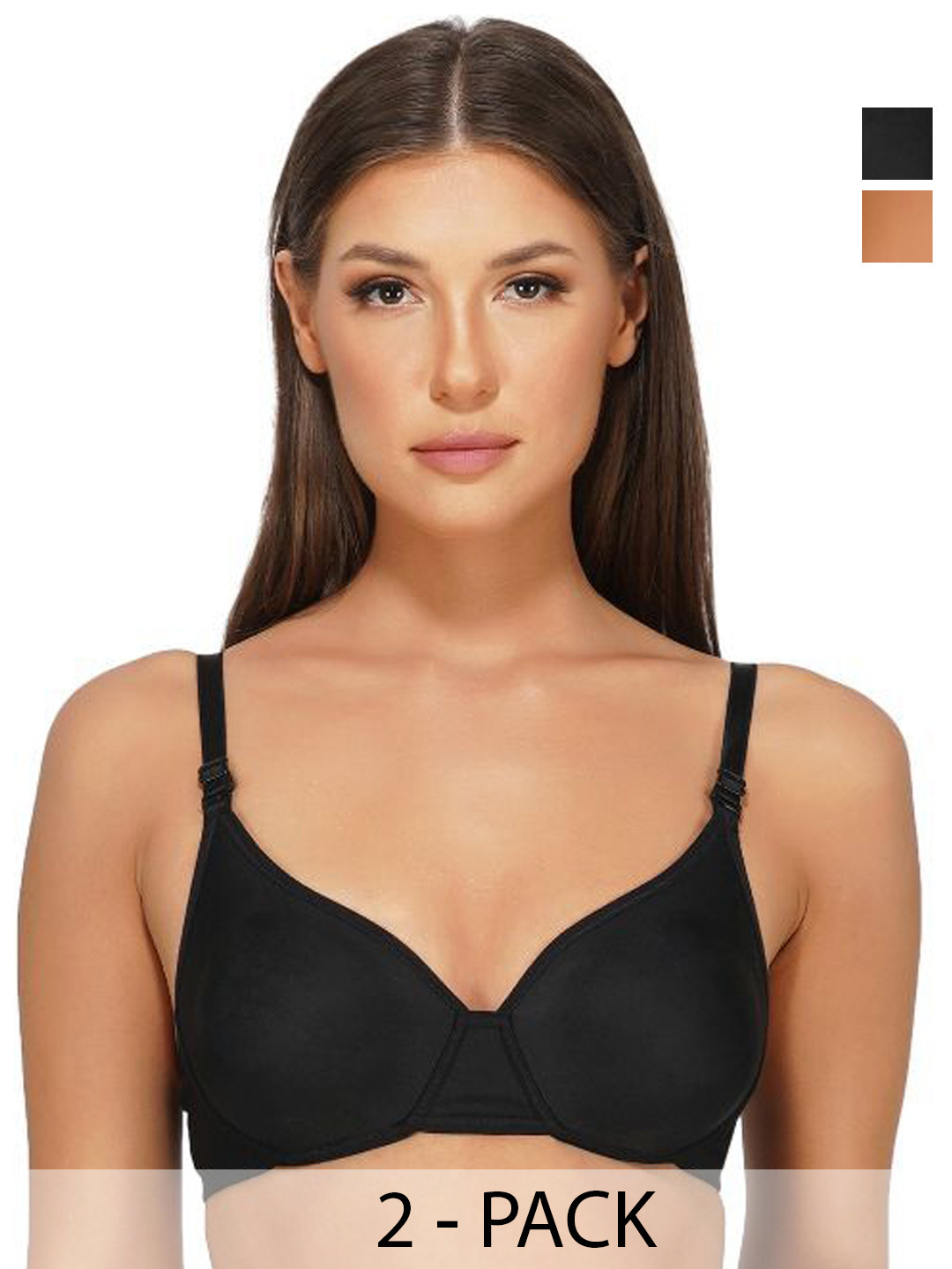 

INGRID Women Durable & Long Lasting Cotton Everyday Underwired Padded Bra, Black