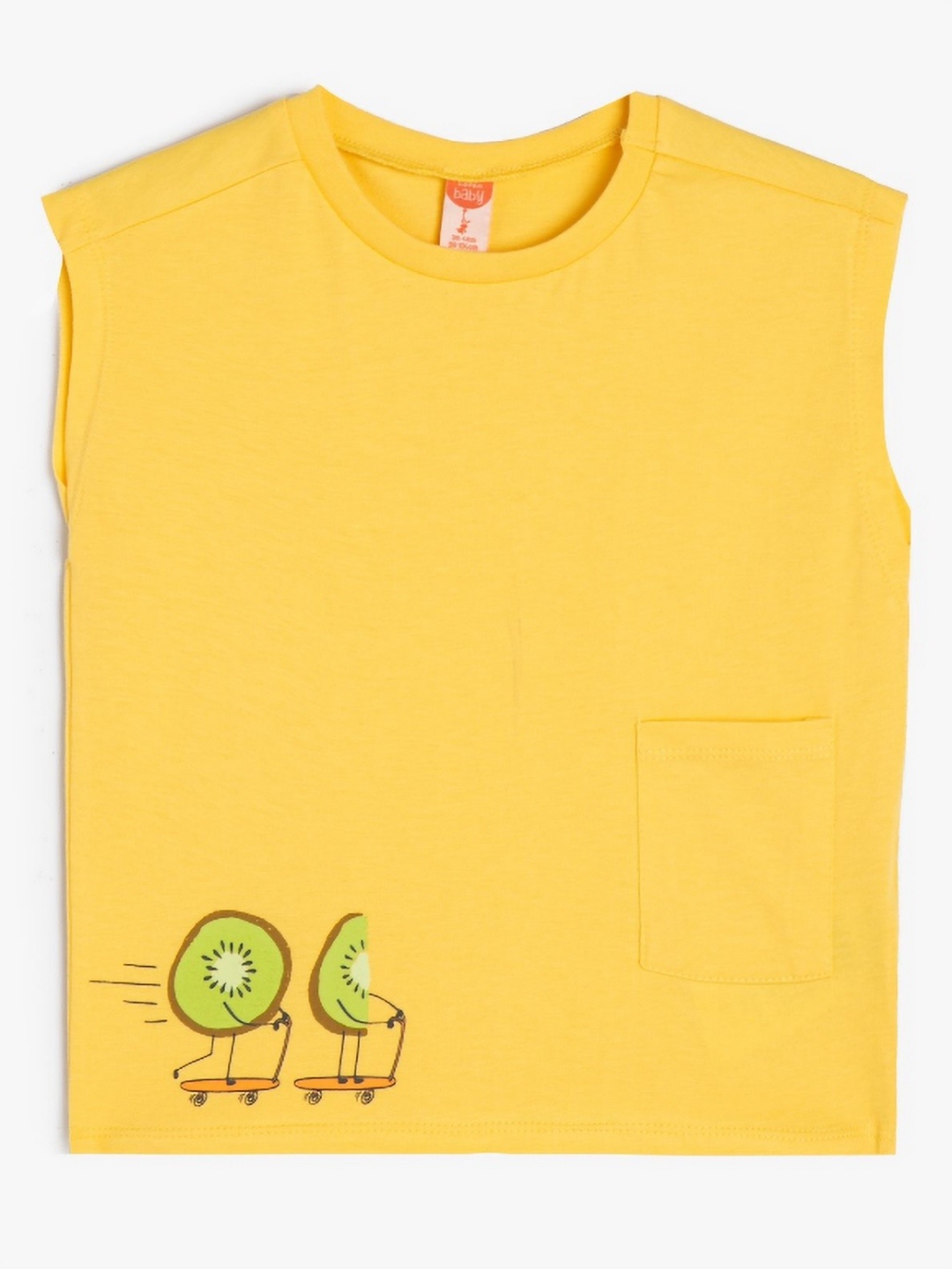 

Koton Boys Solid V-Neck Cotton T-shirt, Yellow