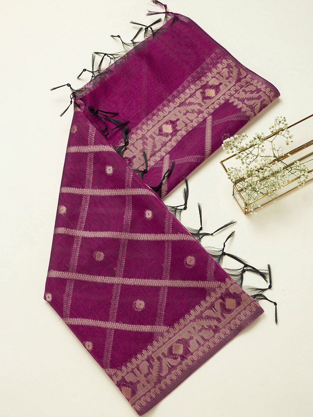 

Soch Ethnic Motifs Woven Design Dupatta, Magenta