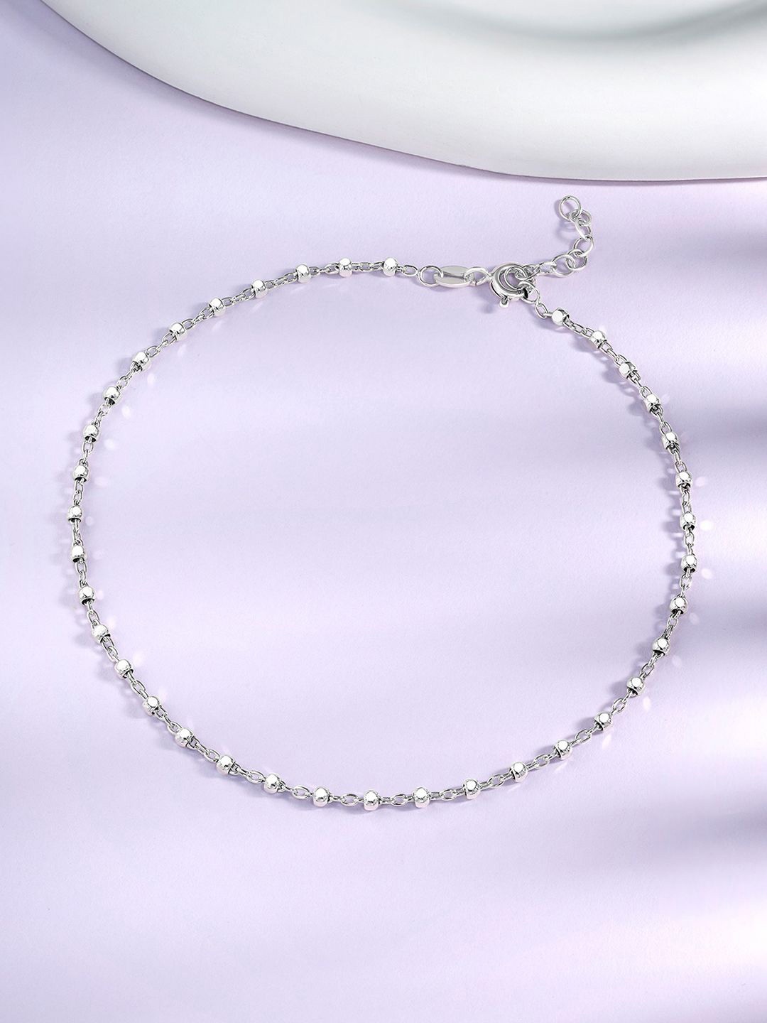 

Silvora by Peora 925 Sterling Silver Rhodium-Plated Anklet
