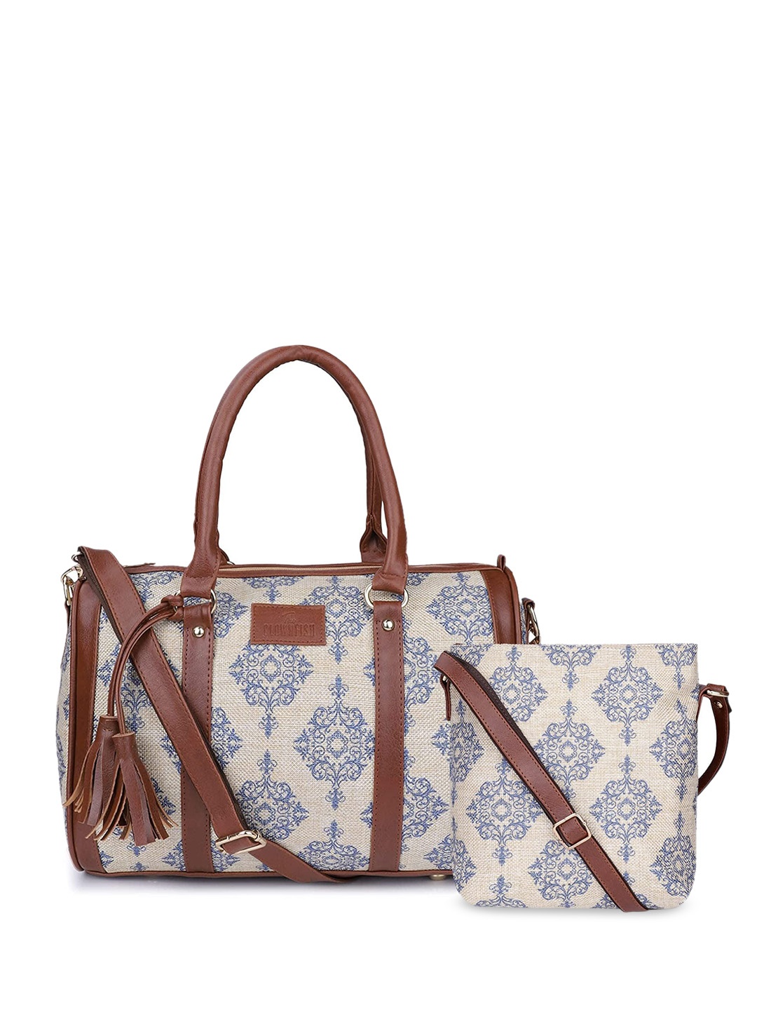 

THE CLOWNFISH Pack Of 2 Printed Handheld Bag Bag & Sling Bag, Brown