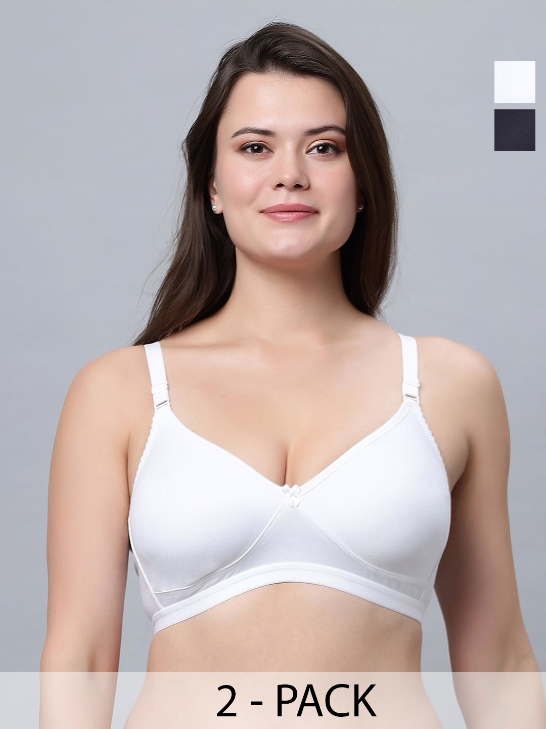 

In Care Solid Full Coverage Non Padded Cotton Bra, White