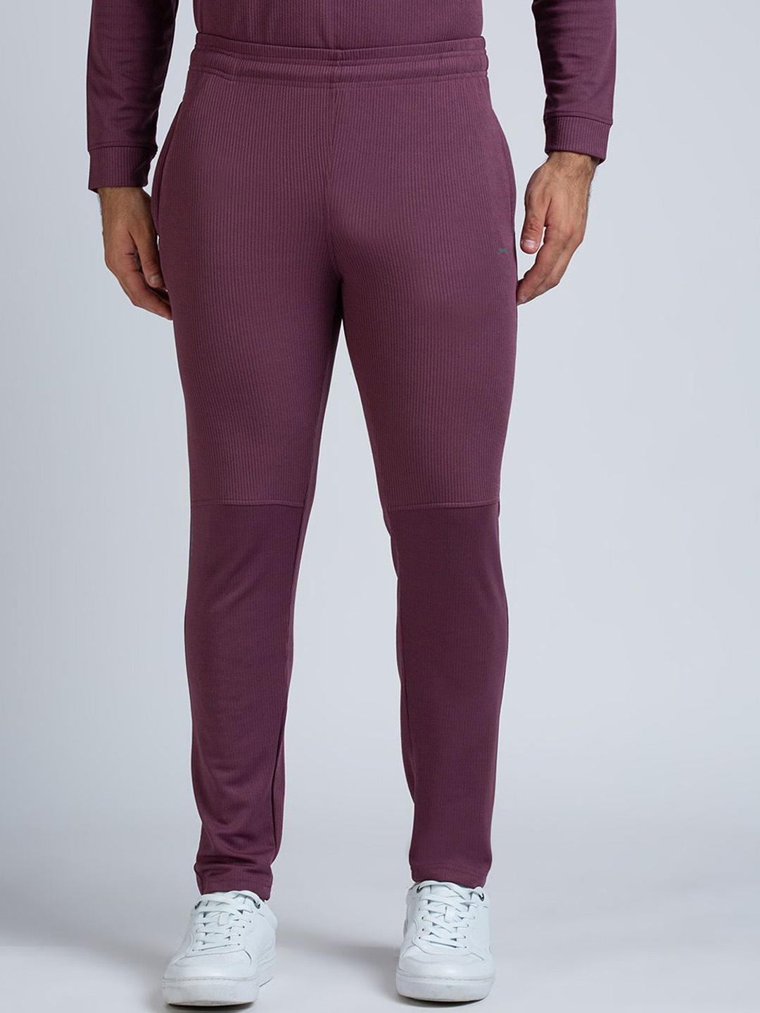 

Black Panther Men Striped Mid-Rise Track Pants, Burgundy
