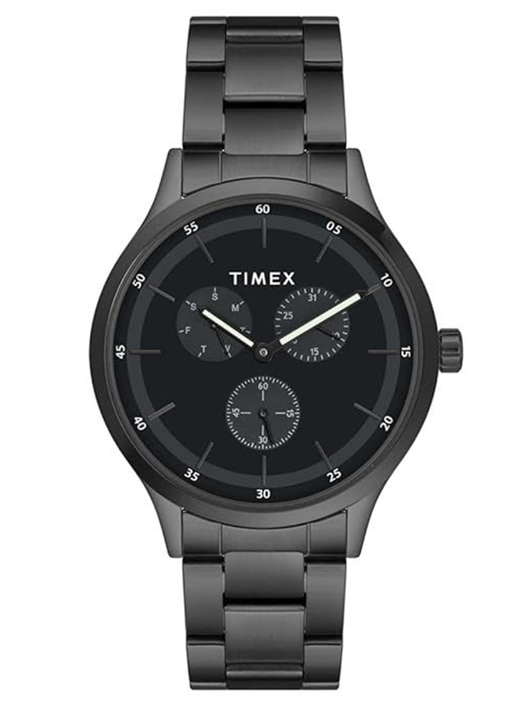 

Timex Men Brass Dial & Stainless Steel Bracelet Style Straps Analogue Watch TWHG03SMU17, Black