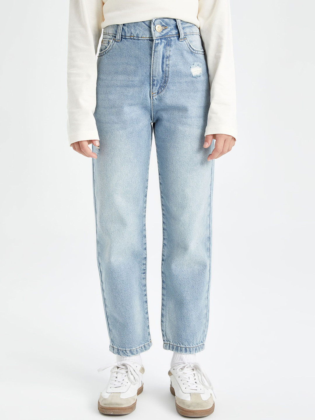 

DeFacto Girls Solid Cotton Regular Trousers, Na