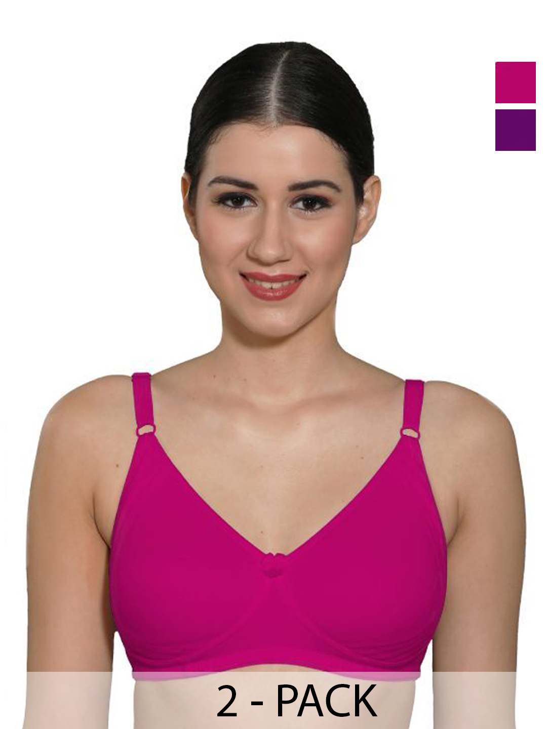 

INGRID Women Combo Padded Cotton Everyday Underwired Tshirt Bra, Purple