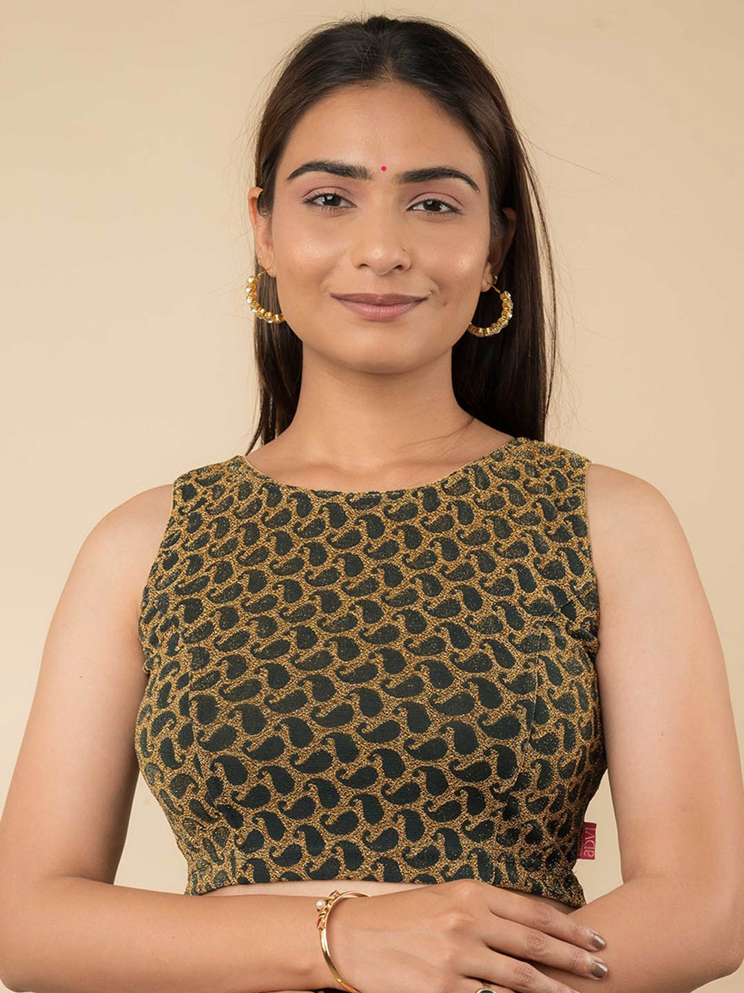 

Bindigasm's Advi Women Embellished Saree Blouse, Green