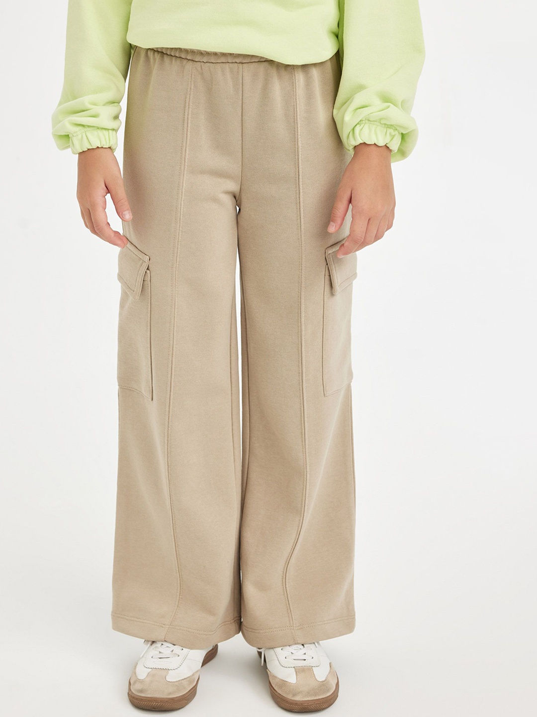 

DeFacto Girls Cotton Wide Leg Trousers, Na
