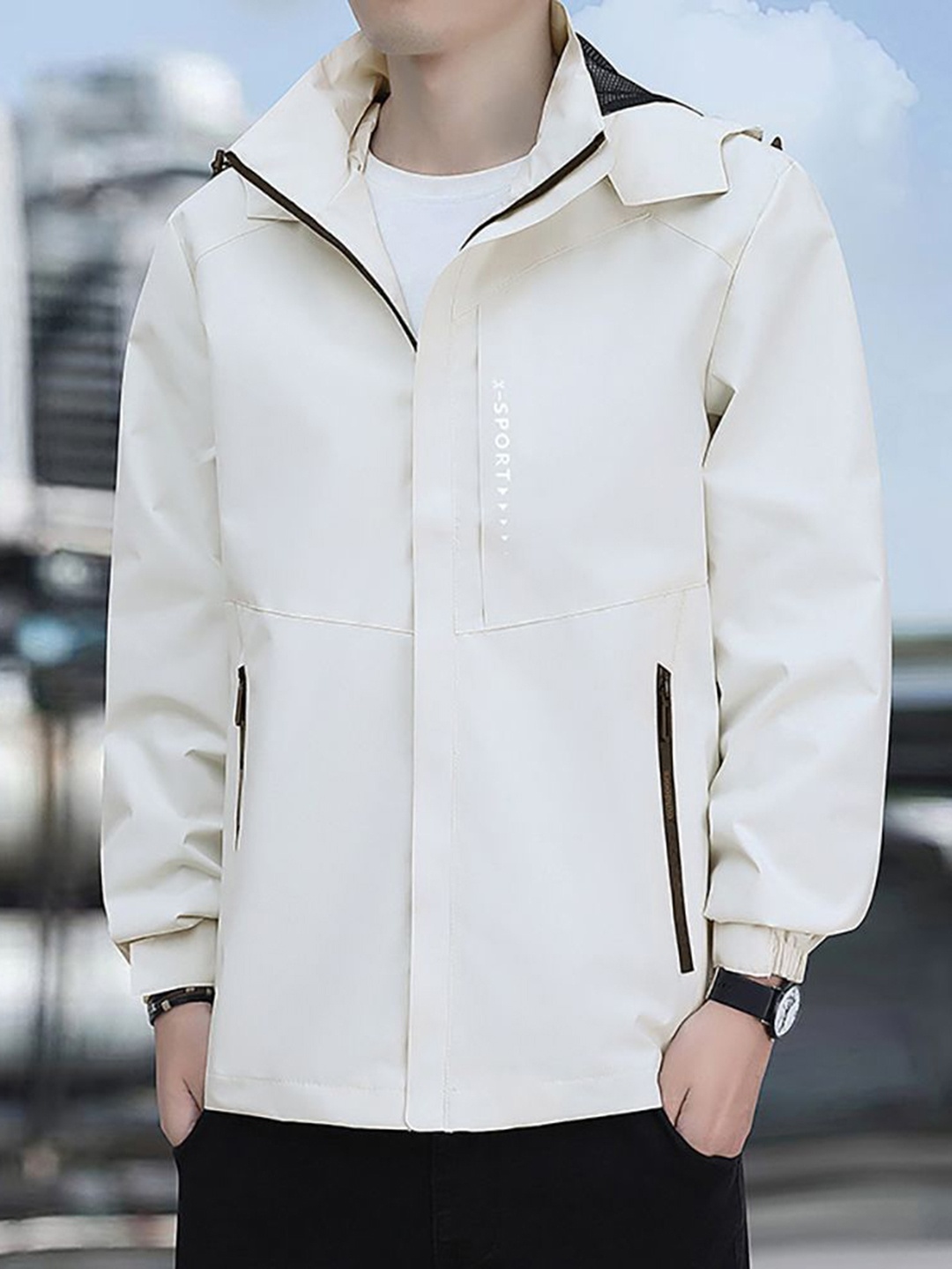 

StyleCast x Revolte Men Hooded Tailored Jacket, White