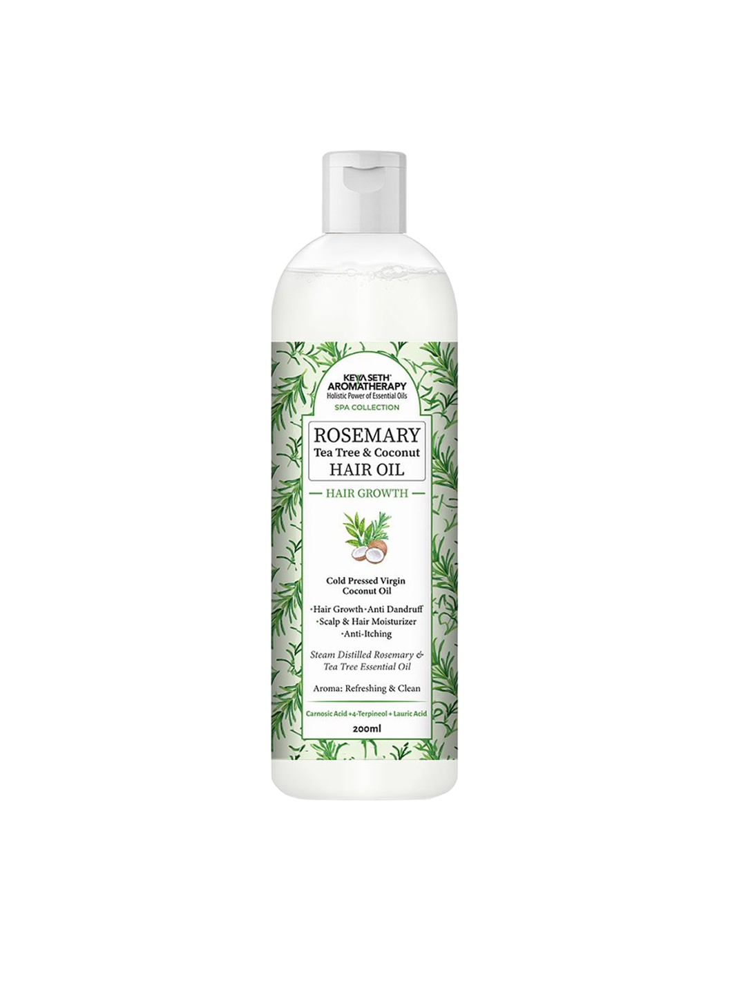 

KEYA SETH Rosemary Tea Tree Coconut Hair Oil- 200 ml, Transparent