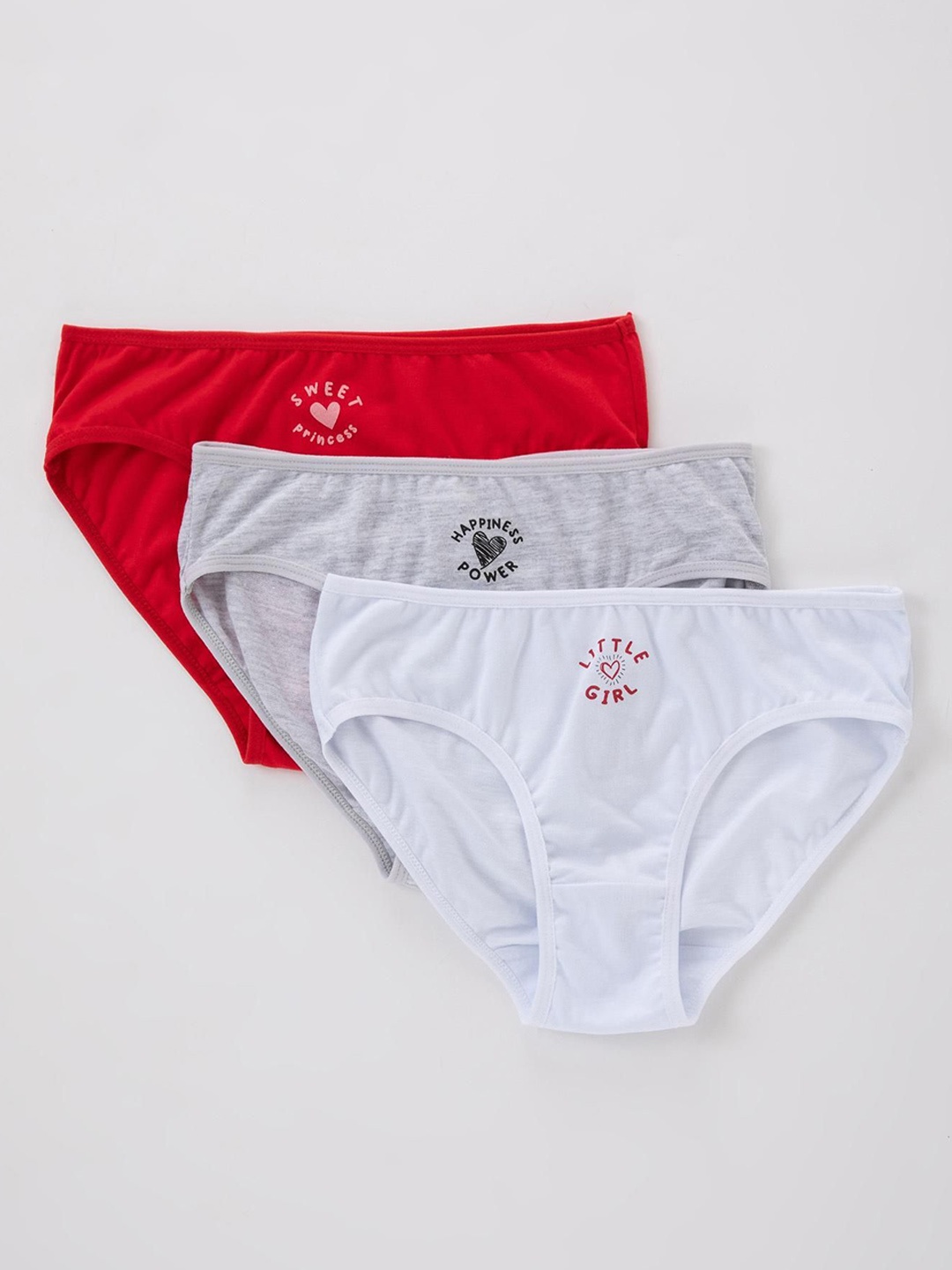 

DeFacto Girls Pack Of 3 Basic Briefs, Red